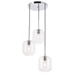 Living District Collier 3 Light Chrome and Clear Glass Pendant