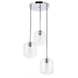 Living District Collier 3 Light Chrome and Clear Glass Pendant