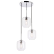 Living District Collier 3 Light Chrome and Clear Glass Pendant