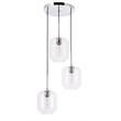 Living District Collier 3 Light Chrome and Clear Glass Pendant