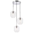 Living District Collier 3 Light Chrome and Clear Glass Pendant