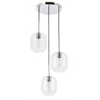 Living District Collier 3 Light Chrome and Clear Glass Pendant