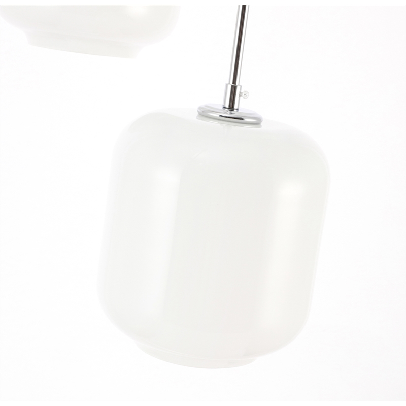 Living District Collier 3 Light Chrome and Frosted White Glass Pendant