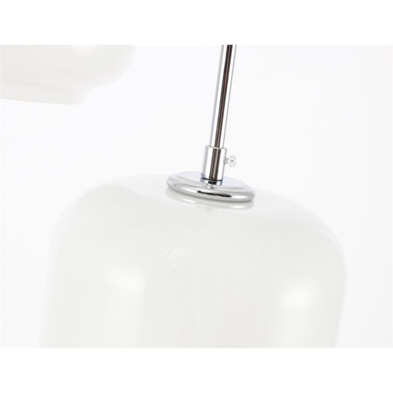 Living District Collier 3 Light Chrome and Frosted White Glass Pendant