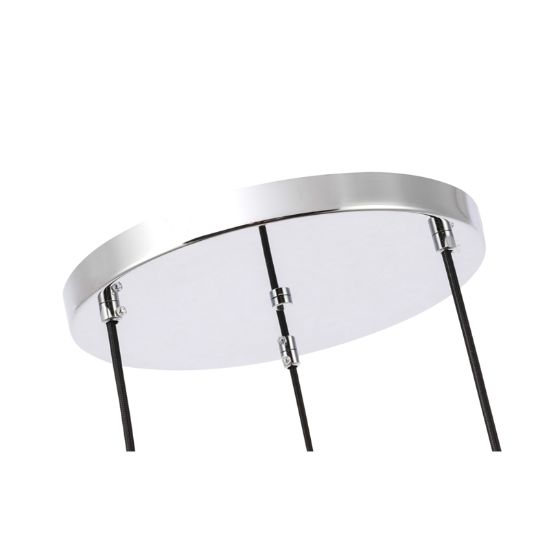 Living District Collier 3 Light Chrome and Frosted White Glass Pendant