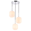 Living District Collier 3 Light Chrome and Frosted White Glass Pendant