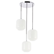 Living District Collier 3 Light Chrome and Frosted White Glass Pendant