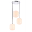 Living District Collier 3 Light Chrome and Frosted White Glass Pendant