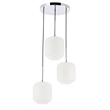 Living District Collier 3 Light Chrome and Frosted White Glass Pendant