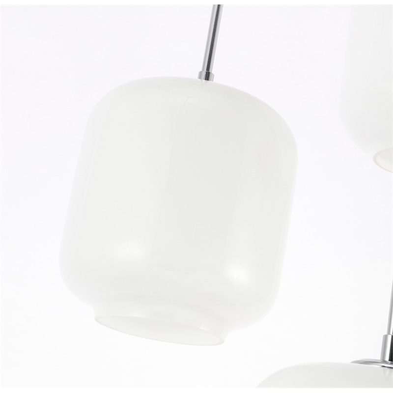 Living District Collier 3 Light Chrome and Frosted White Glass Pendant
