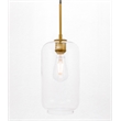 Living District Collier 1 Light Brass and Clear Glass Pendant