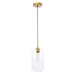 Living District Collier 1 Light Brass and Clear Glass Pendant