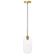 Living District Collier 1 Light Brass and Clear Glass Pendant
