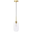 Living District Collier 1 Light Brass and Clear Glass Pendant