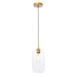 Living District Collier 1 Light Brass and Clear Glass Pendant