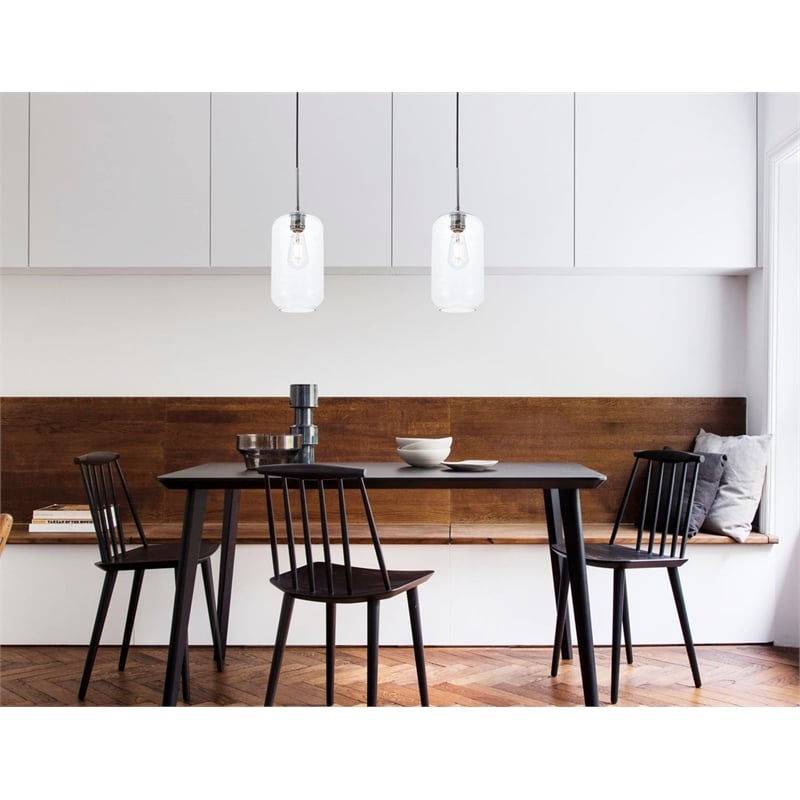Living District Collier 1 Light Chrome and Clear Glass Pendant