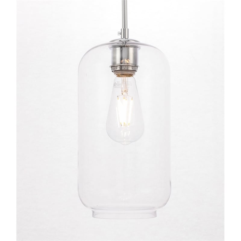 Living District Collier 1 Light Chrome and Clear Glass Pendant