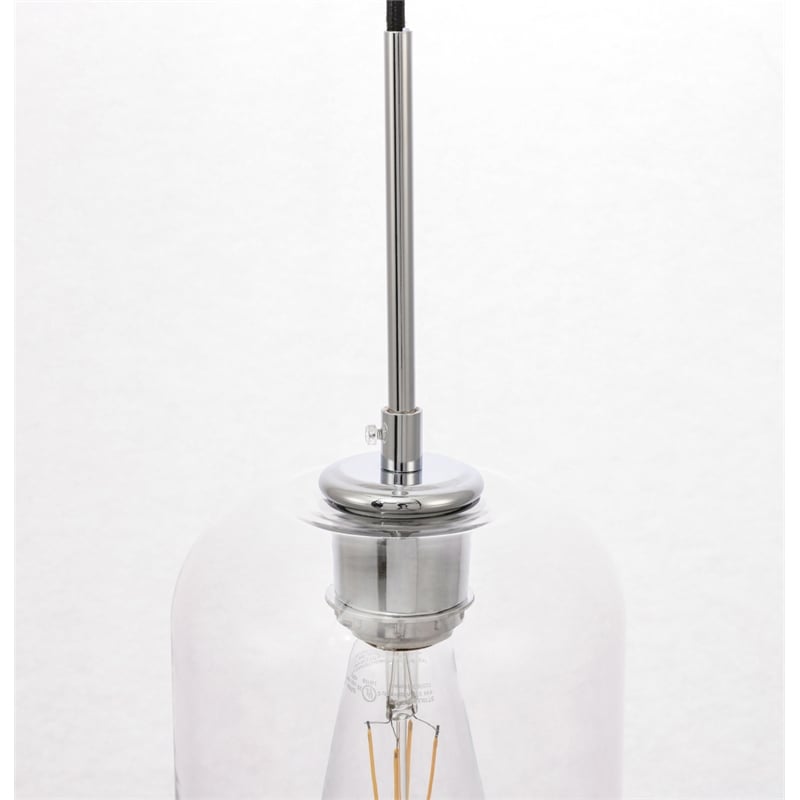 Living District Collier 1 Light Chrome and Clear Glass Pendant