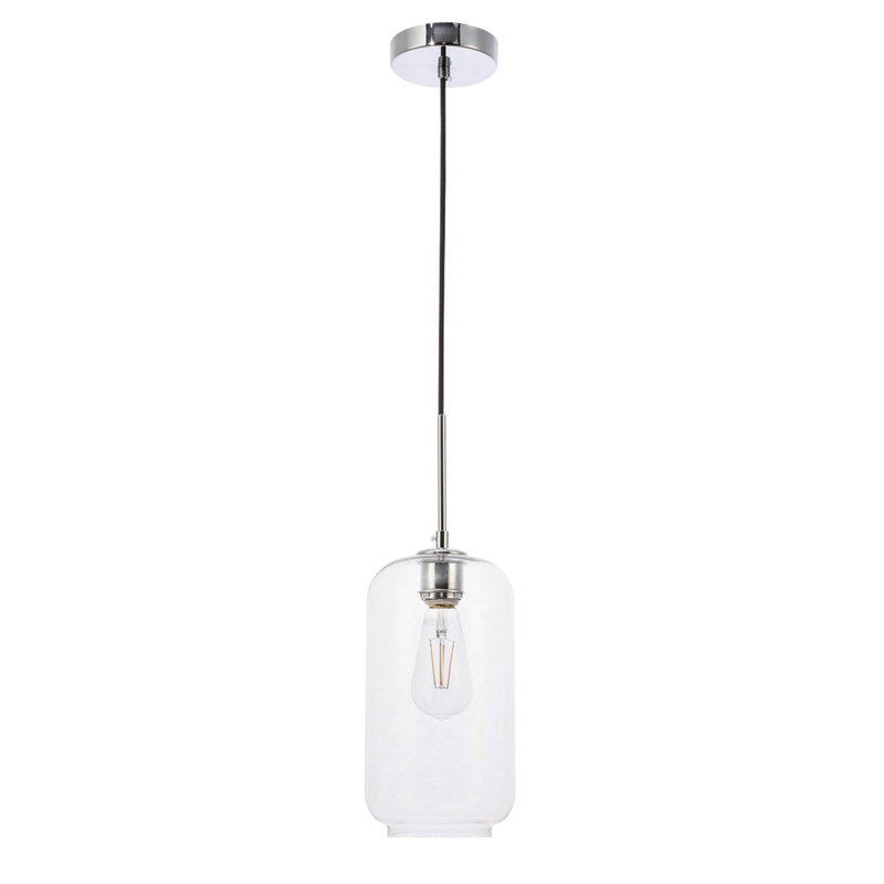 Living District Collier 1 Light Chrome and Clear Glass Pendant