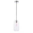 Living District Collier 1 Light Chrome and Clear Glass Pendant