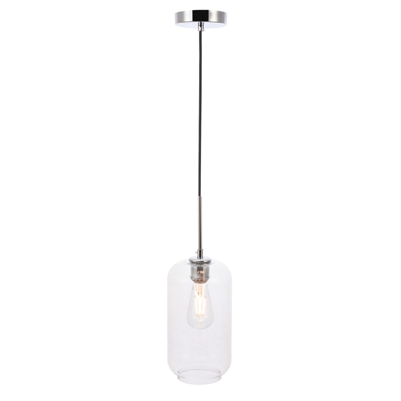 Living District Collier 1 Light Chrome and Clear Glass Pendant