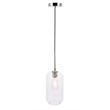 Living District Collier 1 Light Chrome and Clear Glass Pendant