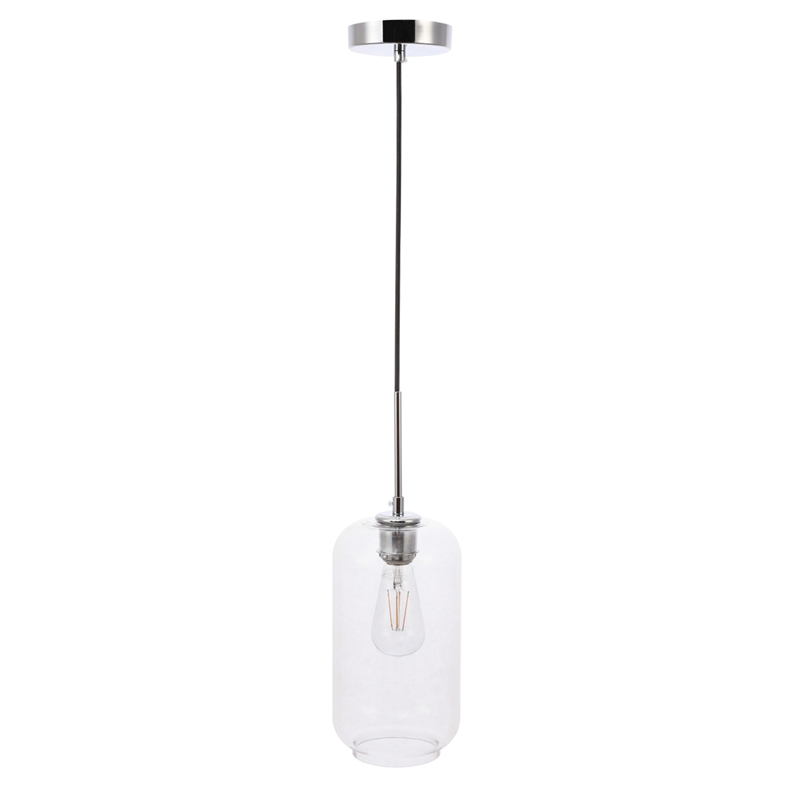 Living District Collier 1 Light Chrome and Clear Glass Pendant