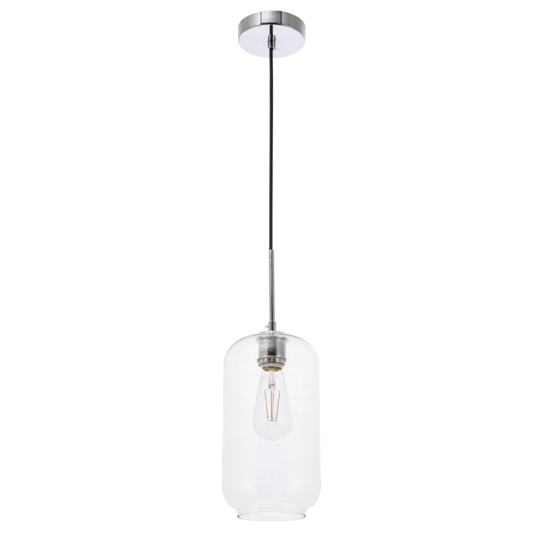Living District Collier 1 Light Chrome and Clear Glass Pendant