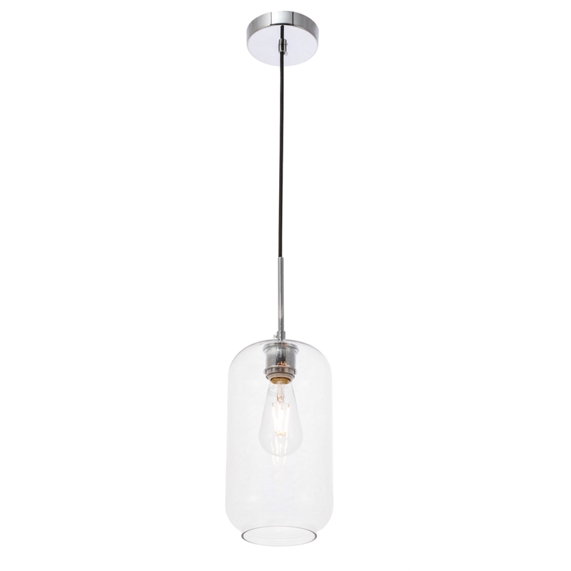 Living District Collier 1 Light Chrome and Clear Glass Pendant