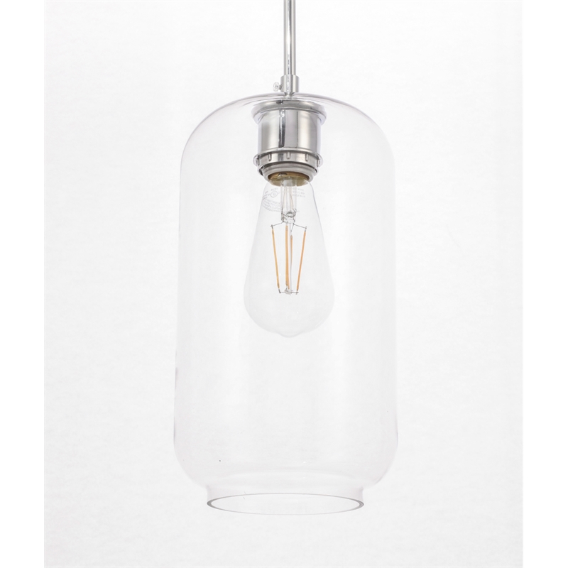 Living District Collier 1 Light Chrome and Clear Glass Pendant