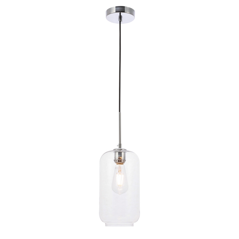 Living District Collier 1 Light Chrome and Clear Glass Pendant