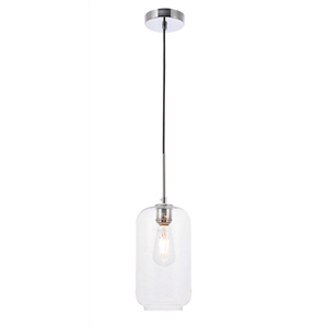Living District Collier 1 Light Chrome and Clear Glass Pendant