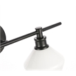 Living District Gene 1 Light Black and Frosted White Glass Right Wall Sconce