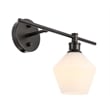 Living District Gene 1 Light Black and Frosted White Glass Right Wall Sconce