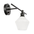 Living District Gene 1 Light Black and Frosted White Glass Right Wall Sconce