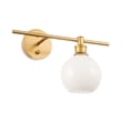 Living District Collier 1 Light Brass and Frosted White Glass Right Wall Sconce