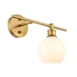Living District Collier 1 Light Brass and Frosted White Glass Right Wall Sconce