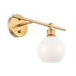 Living District Collier 1 Light Brass and Frosted White Glass Right Wall Sconce