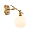 Living District Collier 1 Light Brass and Frosted White Glass Right Wall Sconce