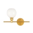 Living District Collier 1 Light Brass and Frosted White Glass Right Wall Sconce