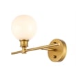 Living District Collier 1 Light Brass and Frosted White Glass Right Wall Sconce