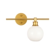 Living District Collier 1 Light Brass and Frosted White Glass Right Wall Sconce