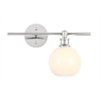 Living District Collier 1 Light Chrome and Frosted White Glass Right Wall Sconce