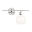 Living District Collier 1 Light Chrome and Frosted White Glass Right Wall Sconce
