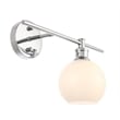 Living District Collier 1 Light Chrome and Frosted White Glass Right Wall Sconce