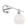 Living District Collier 1 Light Chrome and Frosted White Glass Right Wall Sconce