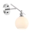Living District Collier 1 Light Chrome and Frosted White Glass Right Wall Sconce