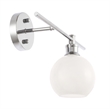 Living District Collier 1 Light Chrome and Frosted White Glass Right Wall Sconce