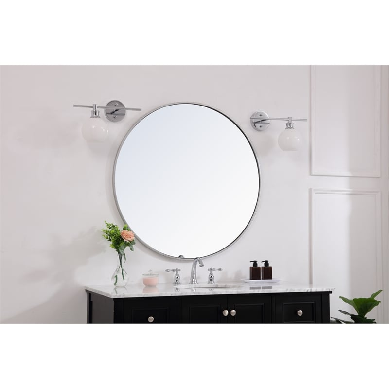 Living District Collier 1 Light Chrome and Frosted White Glass Right Wall Sconce