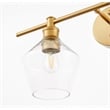 Living District Gene 1 Light Brass and Clear Glass Left Wall Sconce